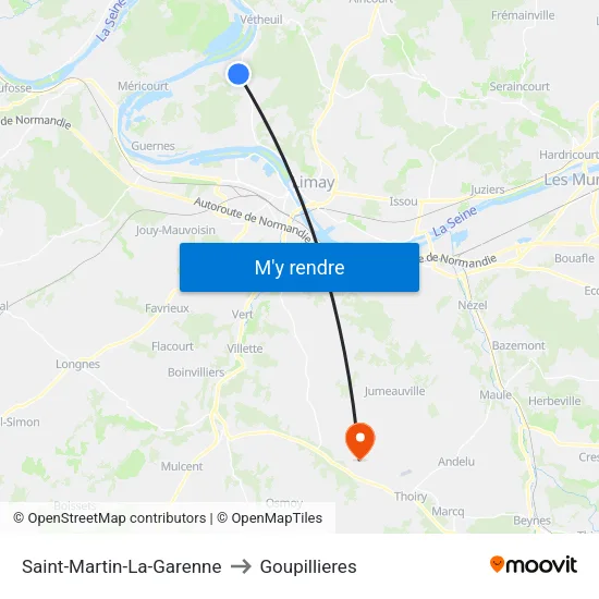 Saint-Martin-La-Garenne to Goupillieres map