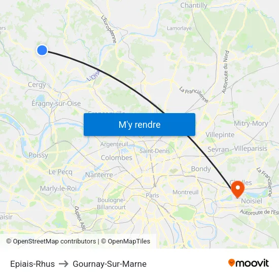 Epiais-Rhus to Gournay-Sur-Marne map