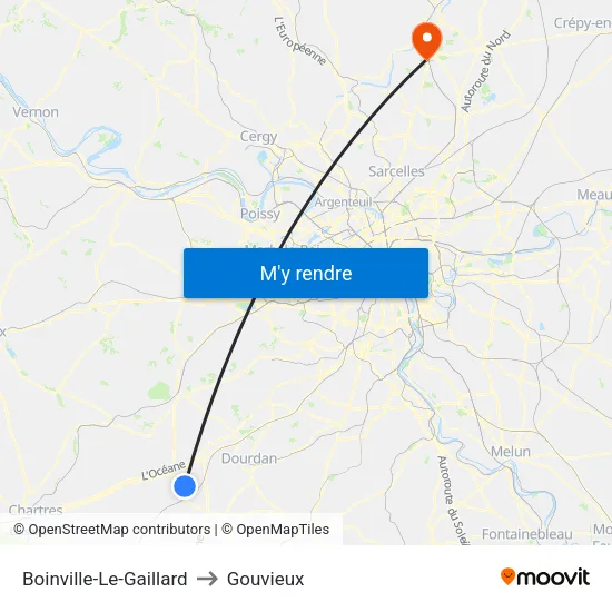 Boinville-Le-Gaillard to Gouvieux map