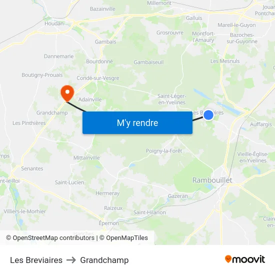Les Breviaires to Grandchamp map