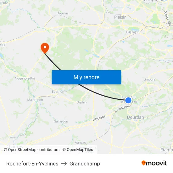 Rochefort-En-Yvelines to Grandchamp map