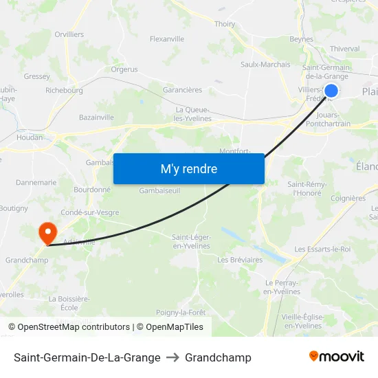 Saint-Germain-De-La-Grange to Grandchamp map