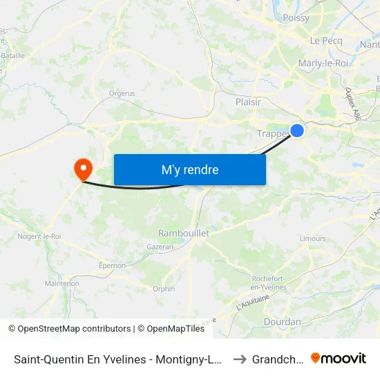 Saint-Quentin En Yvelines - Montigny-Le-Bretonneux to Grandchamp map