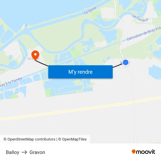 Balloy to Gravon map