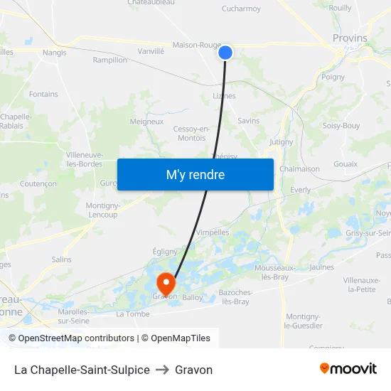 La Chapelle-Saint-Sulpice to Gravon map