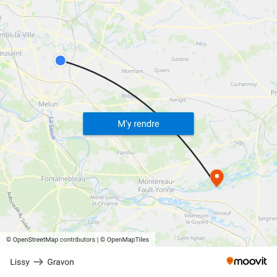Lissy to Gravon map