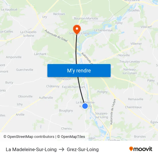 La Madeleine-Sur-Loing to Grez-Sur-Loing map