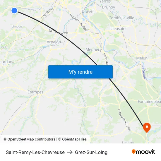 Saint-Remy-Les-Chevreuse to Grez-Sur-Loing map