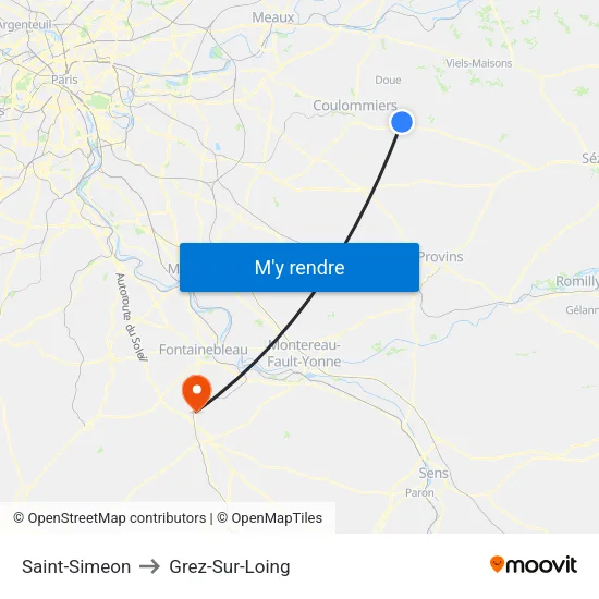 Saint-Simeon to Grez-Sur-Loing map