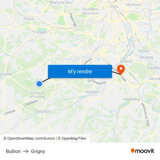 Bullion to Grigny map