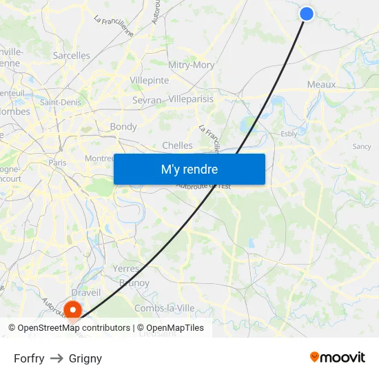 Forfry to Grigny map