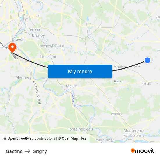 Gastins to Grigny map