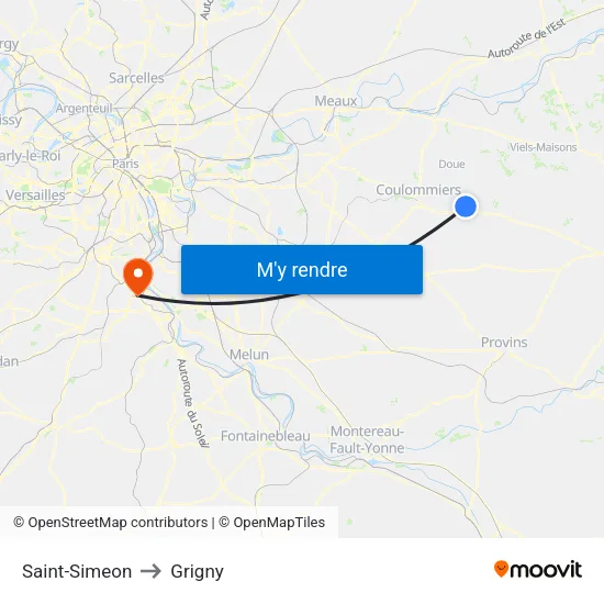 Saint-Simeon to Grigny map