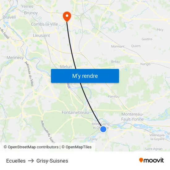 Ecuelles to Grisy-Suisnes map