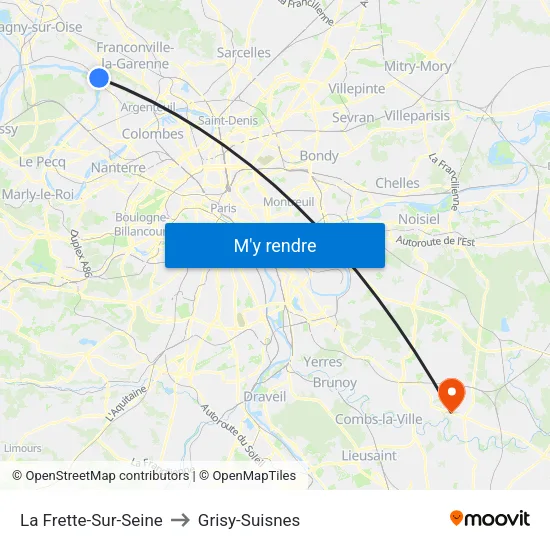 La Frette-Sur-Seine to Grisy-Suisnes map