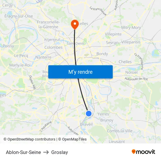 Ablon-Sur-Seine to Groslay map