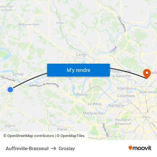 Auffreville-Brasseuil to Groslay map