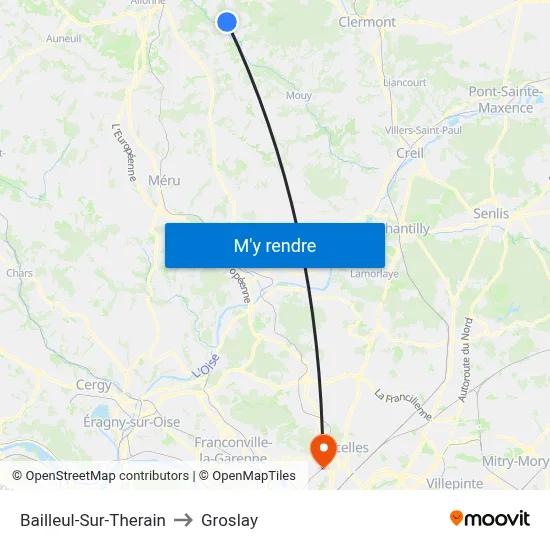 Bailleul-Sur-Therain to Groslay map