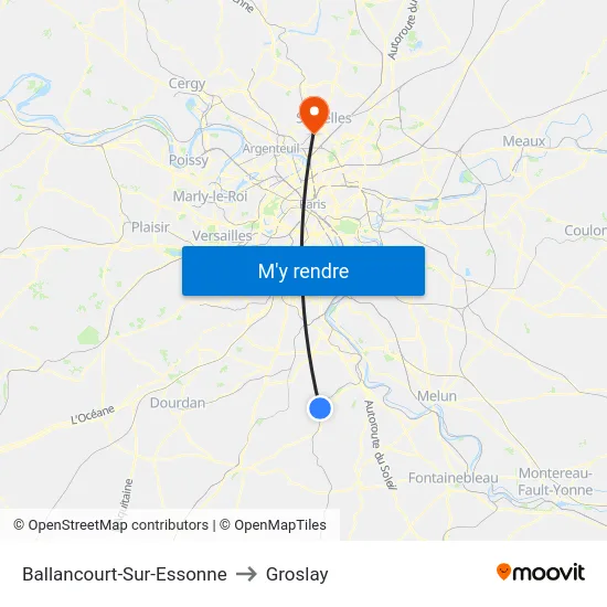Ballancourt-Sur-Essonne to Groslay map