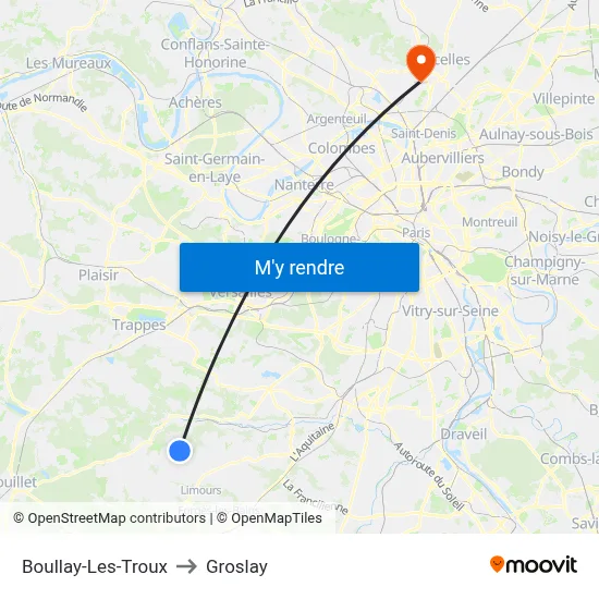 Boullay-Les-Troux to Groslay map