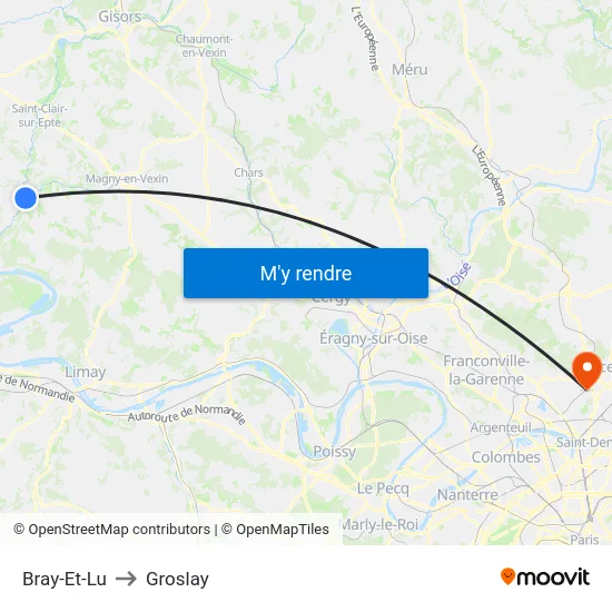 Bray-Et-Lu to Groslay map