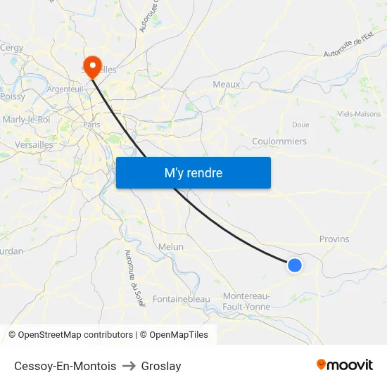 Cessoy-En-Montois to Groslay map