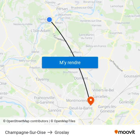 Champagne-Sur-Oise to Groslay map