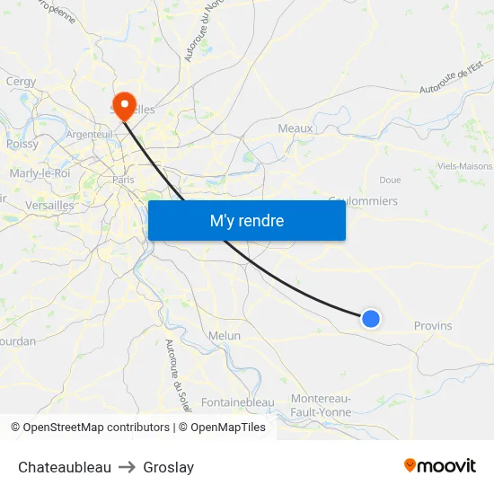 Chateaubleau to Groslay map
