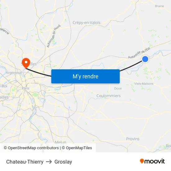 Chateau-Thierry to Groslay map