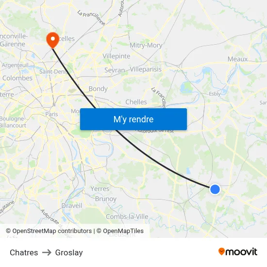 Chatres to Groslay map