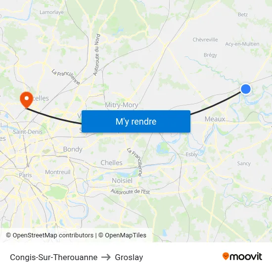 Congis-Sur-Therouanne to Groslay map