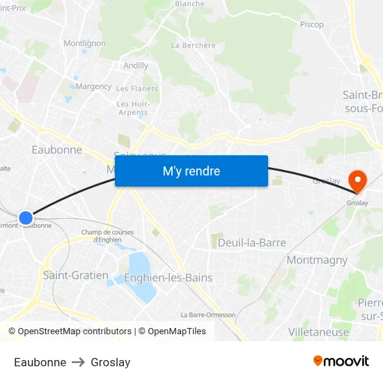 Eaubonne to Groslay map