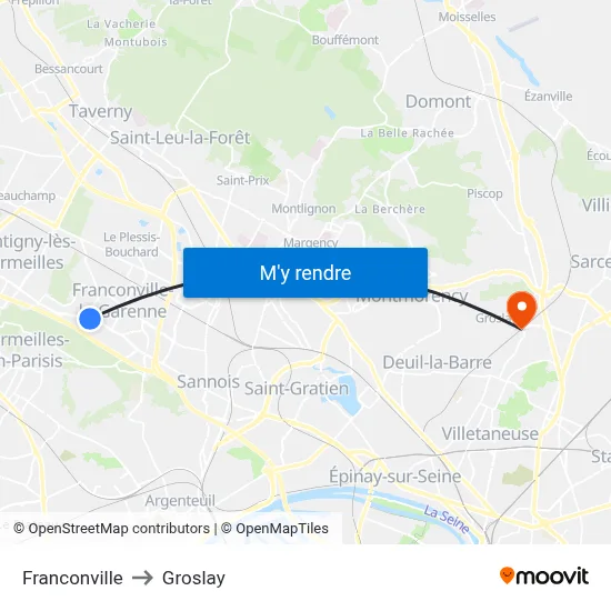Franconville to Groslay map