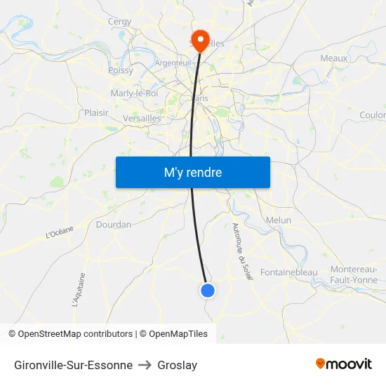 Gironville-Sur-Essonne to Groslay map
