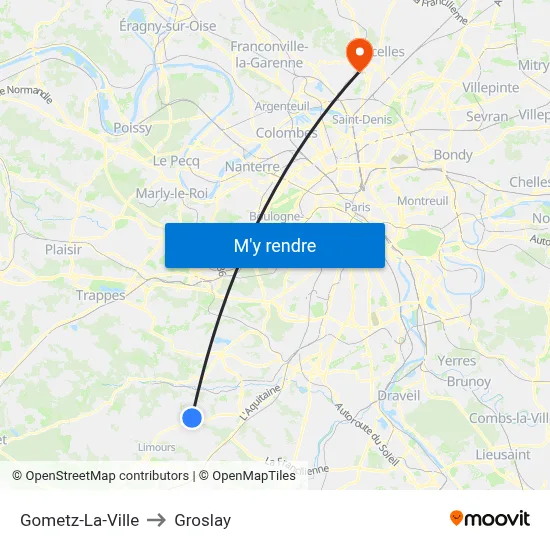Gometz-La-Ville to Groslay map