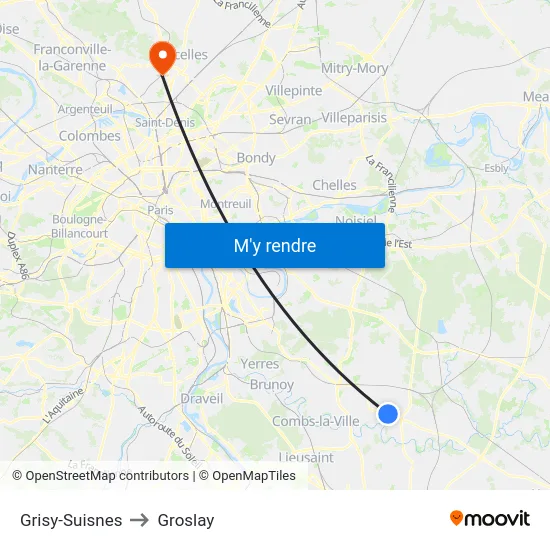 Grisy-Suisnes to Groslay map