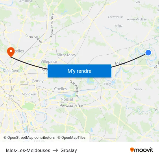 Isles-Les-Meldeuses to Groslay map