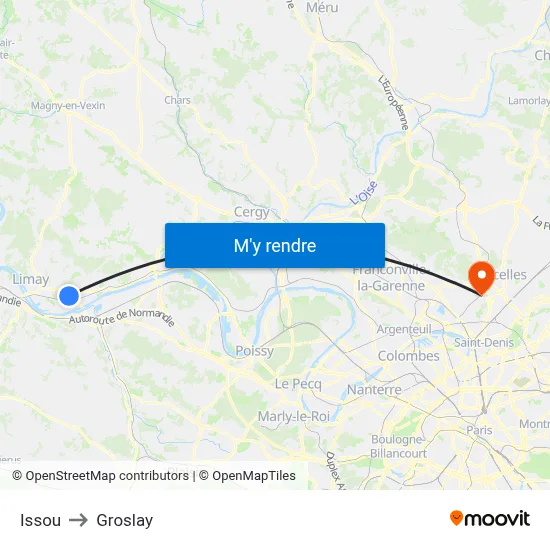 Issou to Groslay map