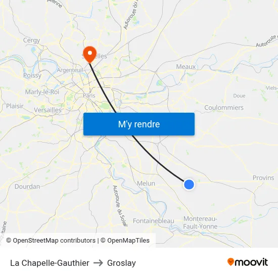 La Chapelle-Gauthier to Groslay map