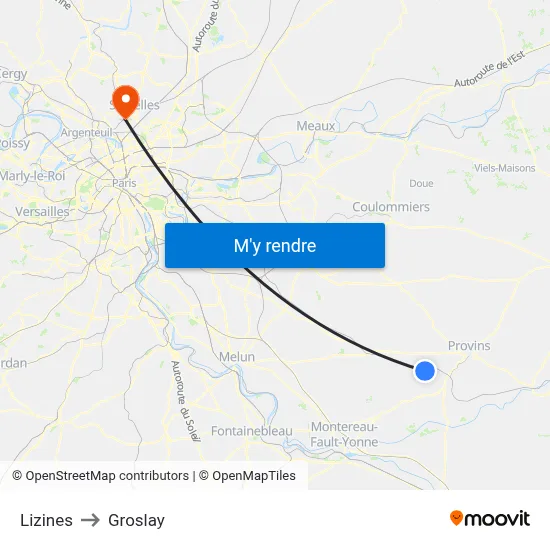 Lizines to Groslay map