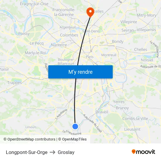 Longpont-Sur-Orge to Groslay map