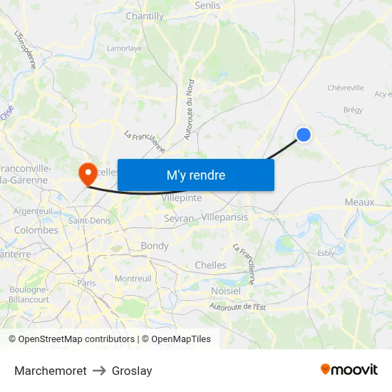 Marchemoret to Groslay map