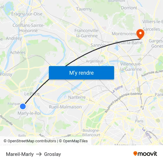 Mareil-Marly to Groslay map