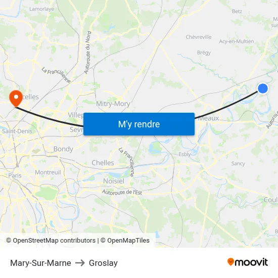 Mary-Sur-Marne to Groslay map