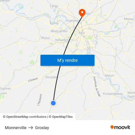 Monnerville to Groslay map