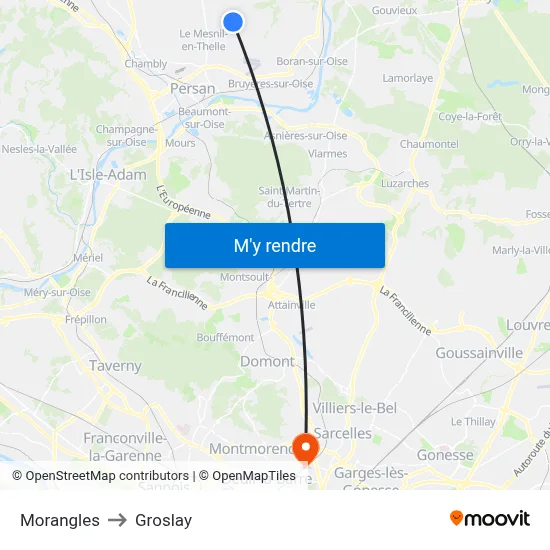 Morangles to Groslay map