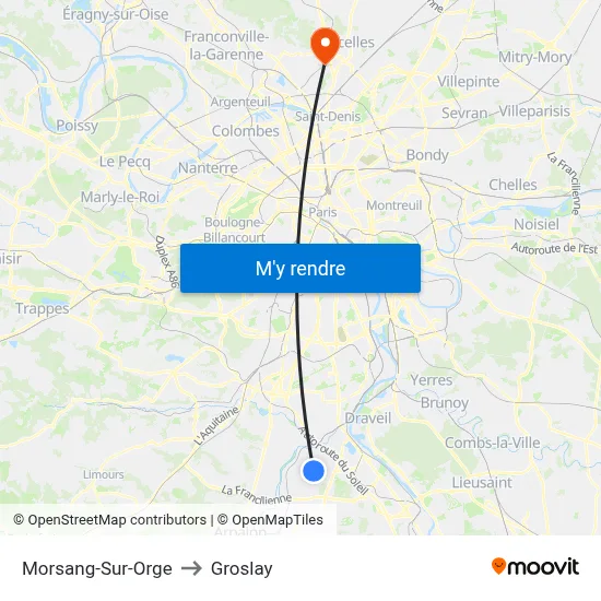 Morsang-Sur-Orge to Groslay map
