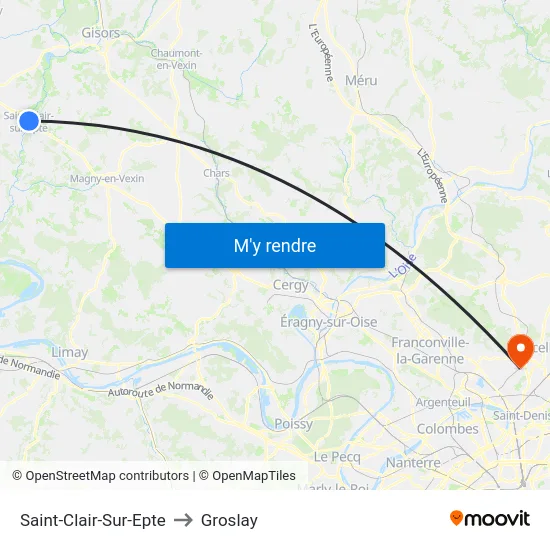 Saint-Clair-Sur-Epte to Groslay map