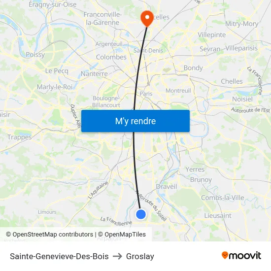 Sainte-Genevieve-Des-Bois to Groslay map