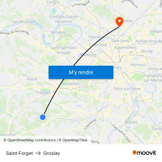 Saint-Forget to Groslay map